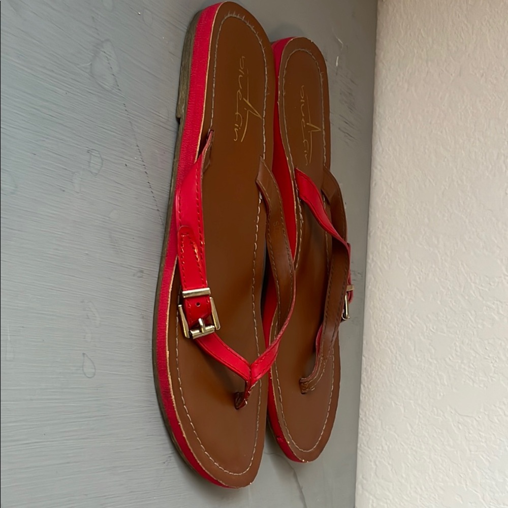 Blue Fin Red and Brown Women's Sandals